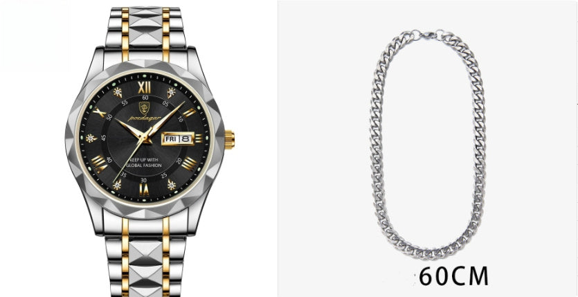 Men's Waterproof Double Calendar Luminous Quartz Watch A&S Collection