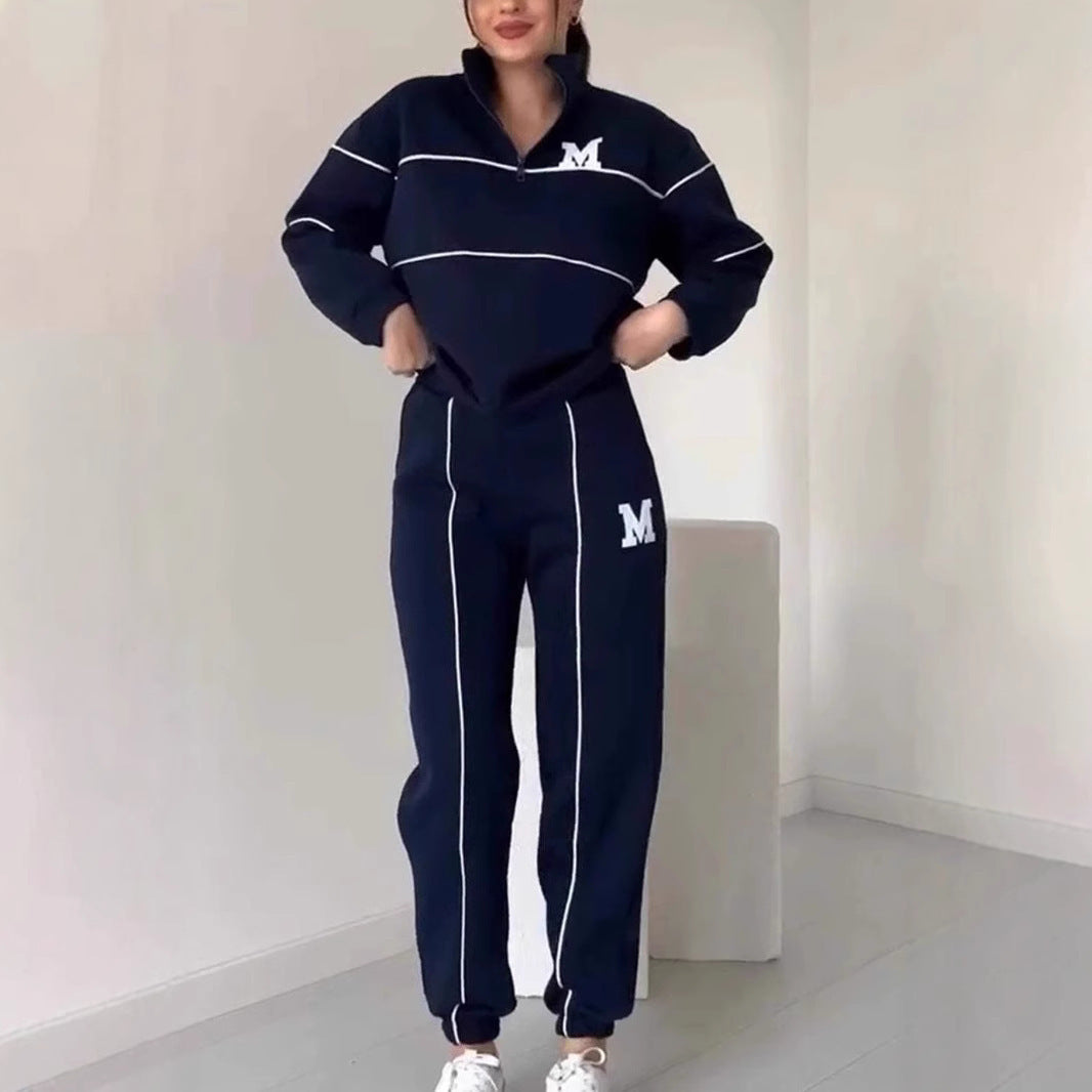 Womens 2 Piece Outfits Lounge Hoodless Pullover Sweatshirt Sweatsuit Sets Sweatshirt Baggy Fashion Sweatpants With Pockets A&S Collection