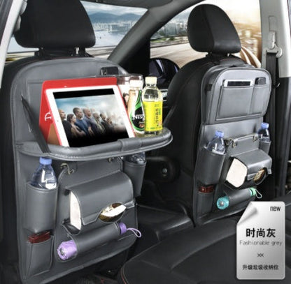 PU Leather Car Storage Bag Multifunction Seat Back Tray Hanging Bag Waterproof Car Organizer Automotive Interior Accessories A&S Collection