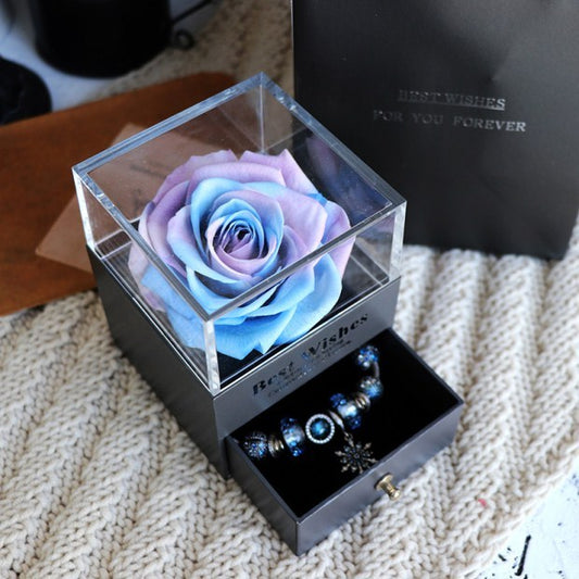 Eternal Flower Rose Jewelry Box for Birthday Presents Valentines Day Wedding Gift A&S Collection