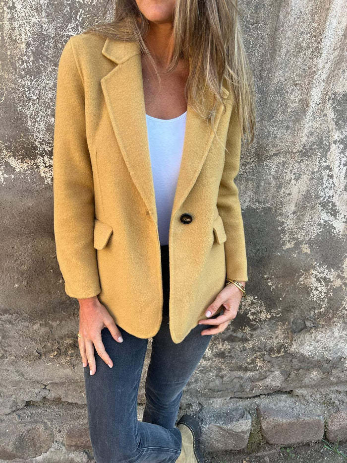 Ins Button Lapel Short Blazer Winter Fashion Commuter Jacket Outwear Women's Clothing A&S Collection