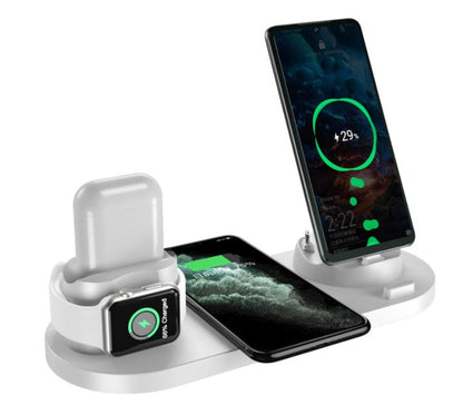 Wireless Charger For IPhone Fast Charger For Phone Fast Charging Pad For Phone Watch 6 In 1 Charging Dock Station A&S Collection