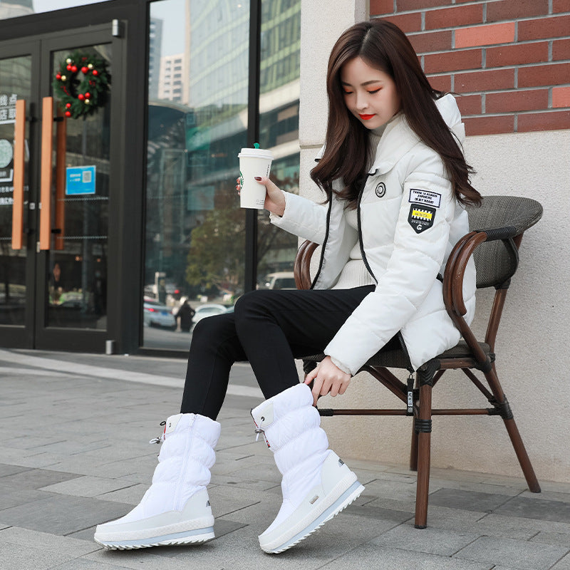 Winter New Plus Velvet Thick Cotton Shoes Thermal Middle Tube Waterproof Non-slip Boots A&S Collection