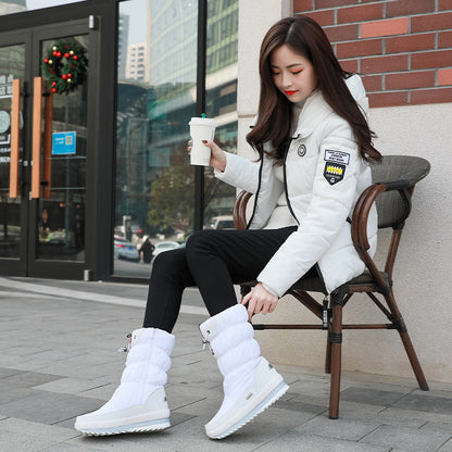 Winter New Plus Velvet Thick Cotton Shoes Thermal Middle Tube Waterproof Non-slip Boots A&S Collection