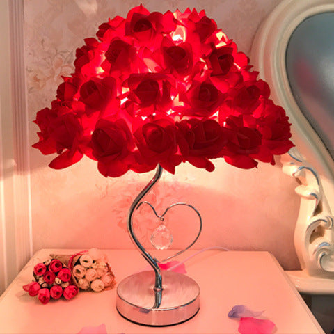 Creative Simple European Table Lamp Bedroom Bedside Rose A&S Collection