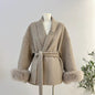 Luxurious double-sided fox hair wool coat, perfect for chic, feminine style. A&S Collection