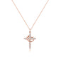 Cross full diamond necklace Rotatable birthstone cross crown Zircon clavicle chain necklace A&S Collection