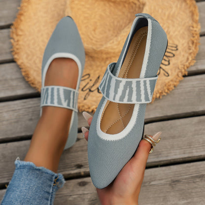 Striped Flats Shoes Fashion Casual Pointed Toe Loafers Lazy Shoes For Women A&S Collection