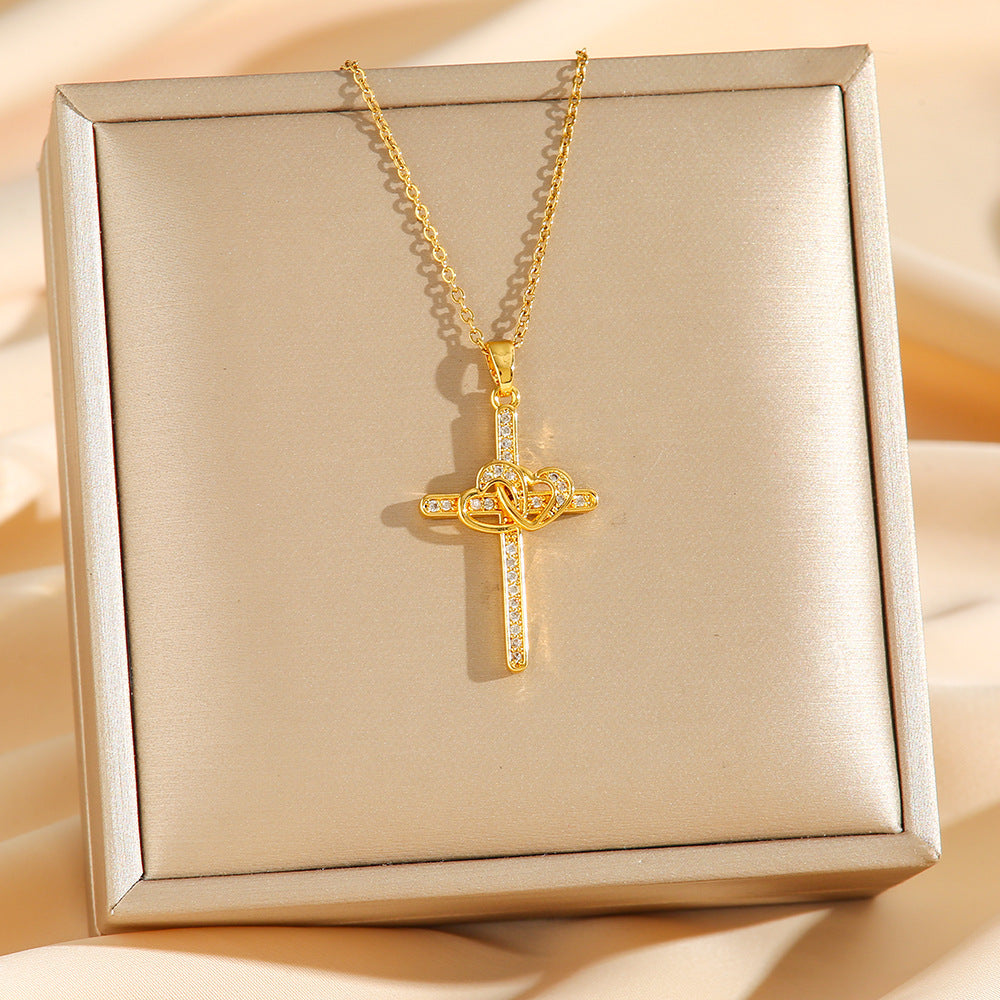 **Elegant double-ring heart necklace—perfect for love-filled occasions.** CJ