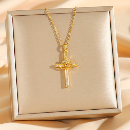 **Elegant double-ring heart necklace—perfect for love-filled occasions.** CJ