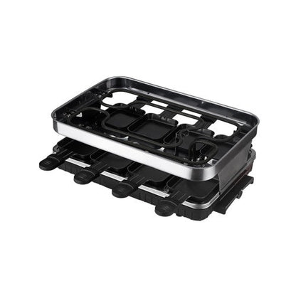 Raclette Grill 8 People Grill Plate Non-stick Coated, Raclette With 8 Mini Raclette Pans, Infinitely Adjustable Temperature, 1500W A&S Collection