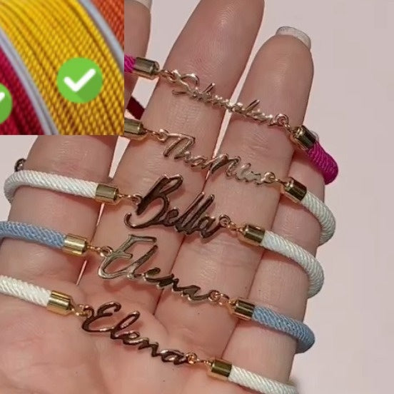 Personalized Colorful Rope Chain Custom Name Bracelet Personalized Adjustable Name Jewelry For Girls A&S Collection