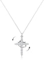 Cross full diamond necklace Rotatable birthstone cross crown Zircon clavicle chain necklace A&S Collection