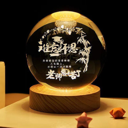 Luminous Starry Sky And Planets Moon Moon Crystal Ball Small Night Lamp Projection Ambience Light Creative Gift New Strange Gift A&S Collection