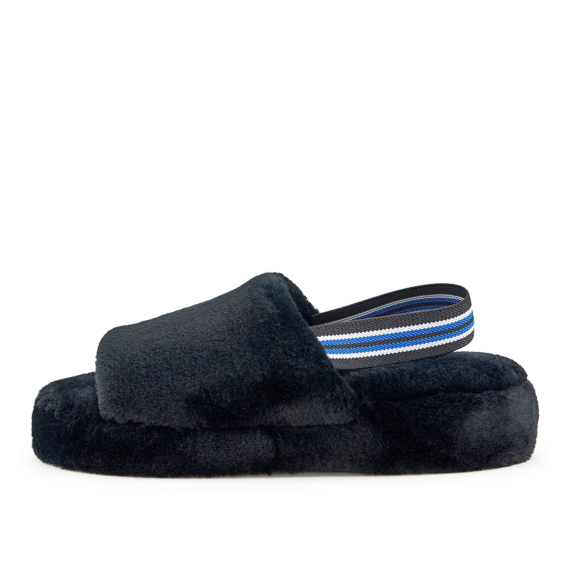 Women's Lisbon Faux Fur Slipper Black Pear Aeneas