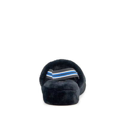 Women's Lisbon Faux Fur Slipper Black Pear Aeneas