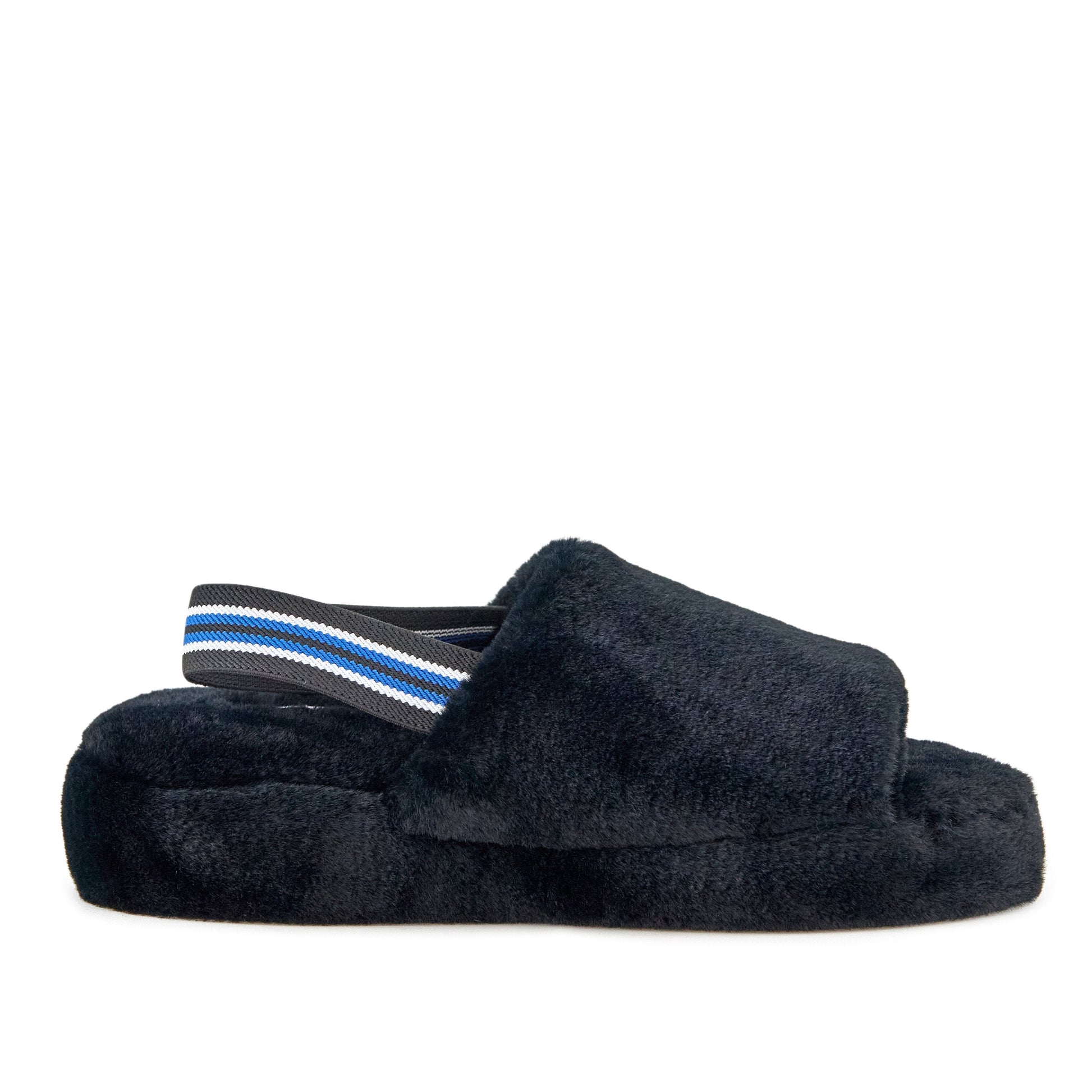 Women's Lisbon Faux Fur Slipper Black Pear Aeneas