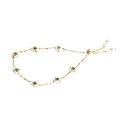 Pearl Flowers Bracelet All-match Fashion Adjustable Chain Bracelet A&S Collection