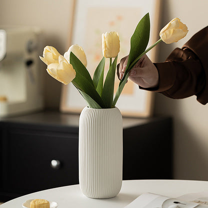 Vertical Pattern Ceramic Vase Ins High-grade Appearance CJ