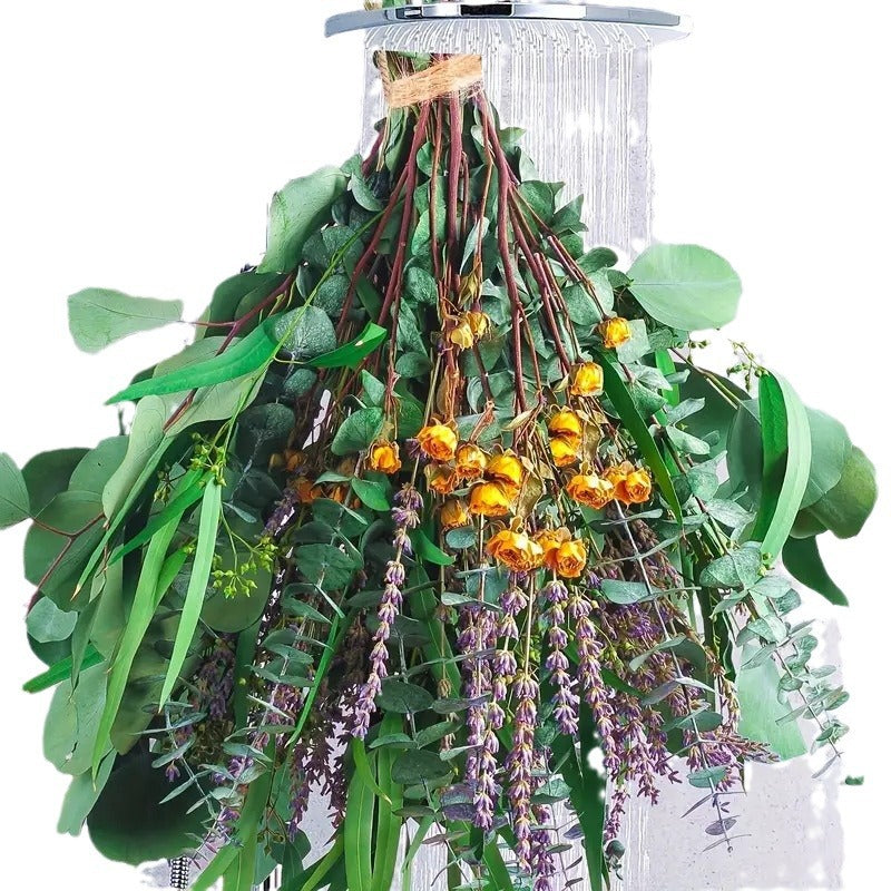 **Elegant eucalyptus lavender stems—refresh your shower decor naturally.** CJ
