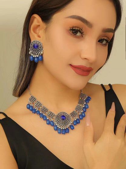 Retro Indian Style Necklace And Earrings Suite A&S Collection