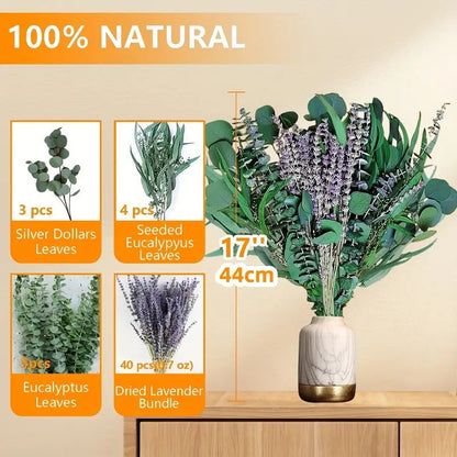 **Elegant eucalyptus lavender stems—refresh your shower decor naturally.** CJ