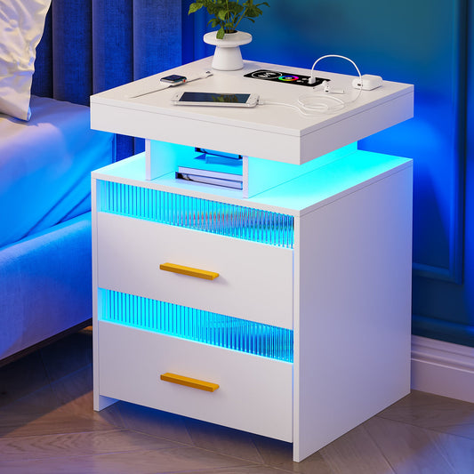 Bedroom Bedside Table With Charging Table A&S Collection