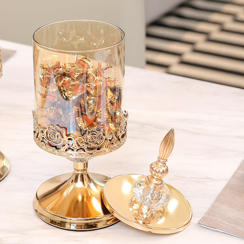 **Luxurious crystal glass storage—elevate your decor beautifully.** CJ