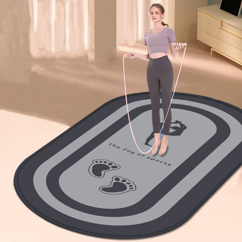 Oval Home Indoor Silent Anti-slip Fitness Thickened Skipping Rope Shock Pad Yoga Mat A&S Collection