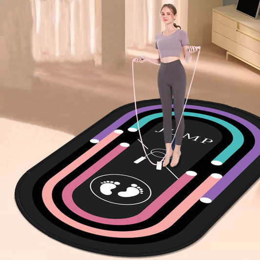 Oval Home Indoor Silent Anti-slip Fitness Thickened Skipping Rope Shock Pad Yoga Mat A&S Collection