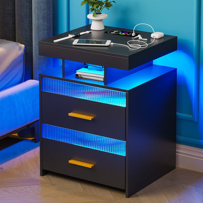 Bedroom Bedside Table With Charging Table A&S Collection
