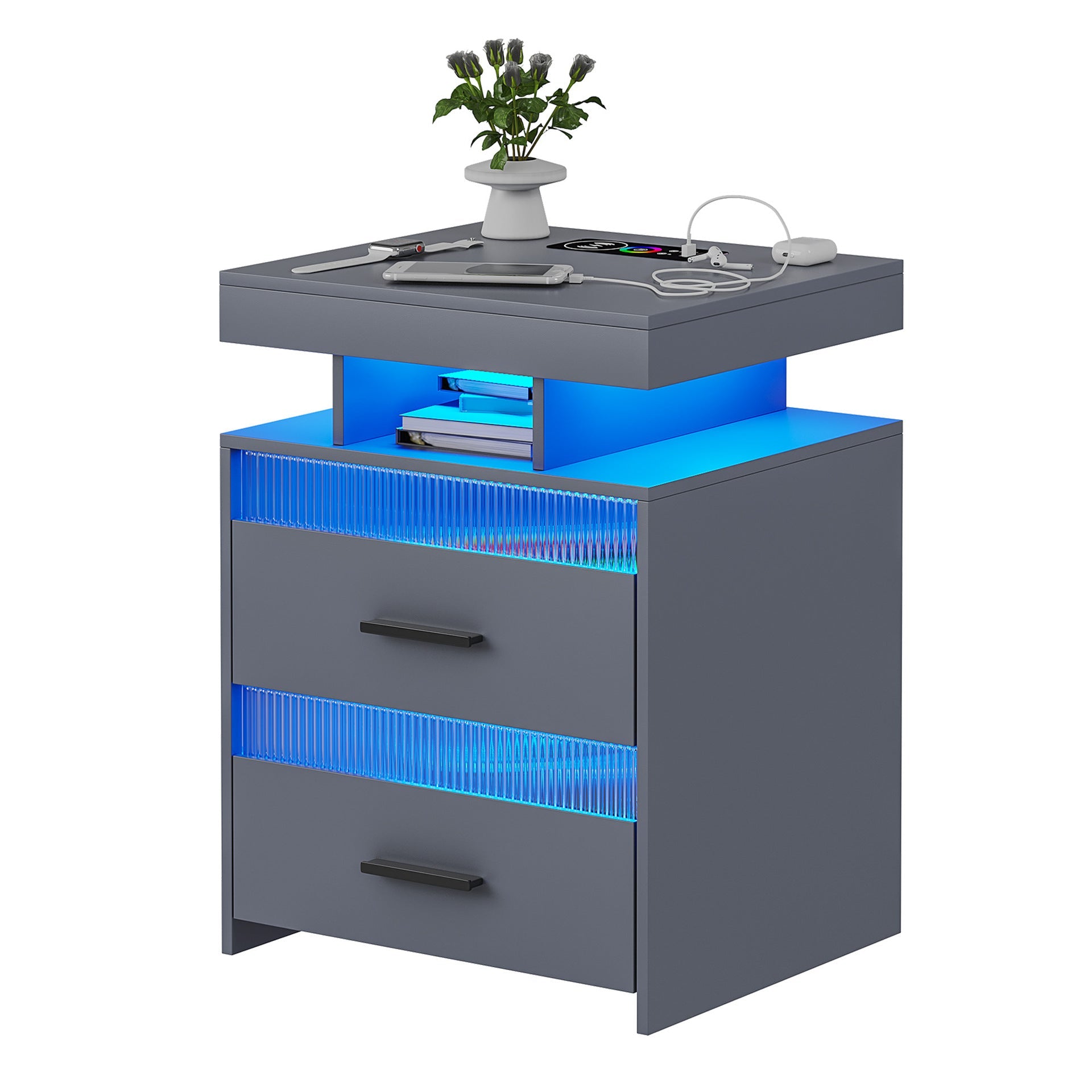 Bedroom Bedside Table With Charging Table A&S Collection