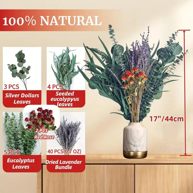 **Elegant eucalyptus lavender stems—refresh your shower decor naturally.** CJ