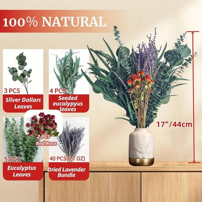 **Elegant eucalyptus lavender stems—refresh your shower decor naturally.** CJ