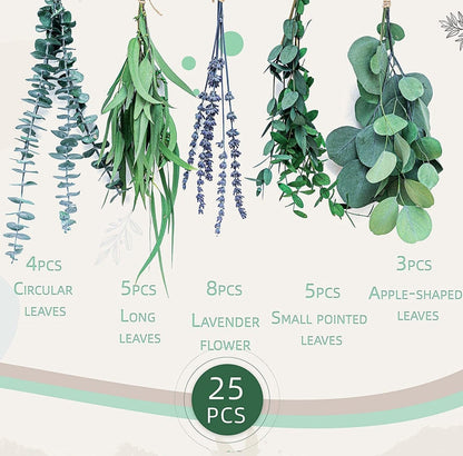 **Elegant eucalyptus lavender stems—refresh your shower decor naturally.** CJ
