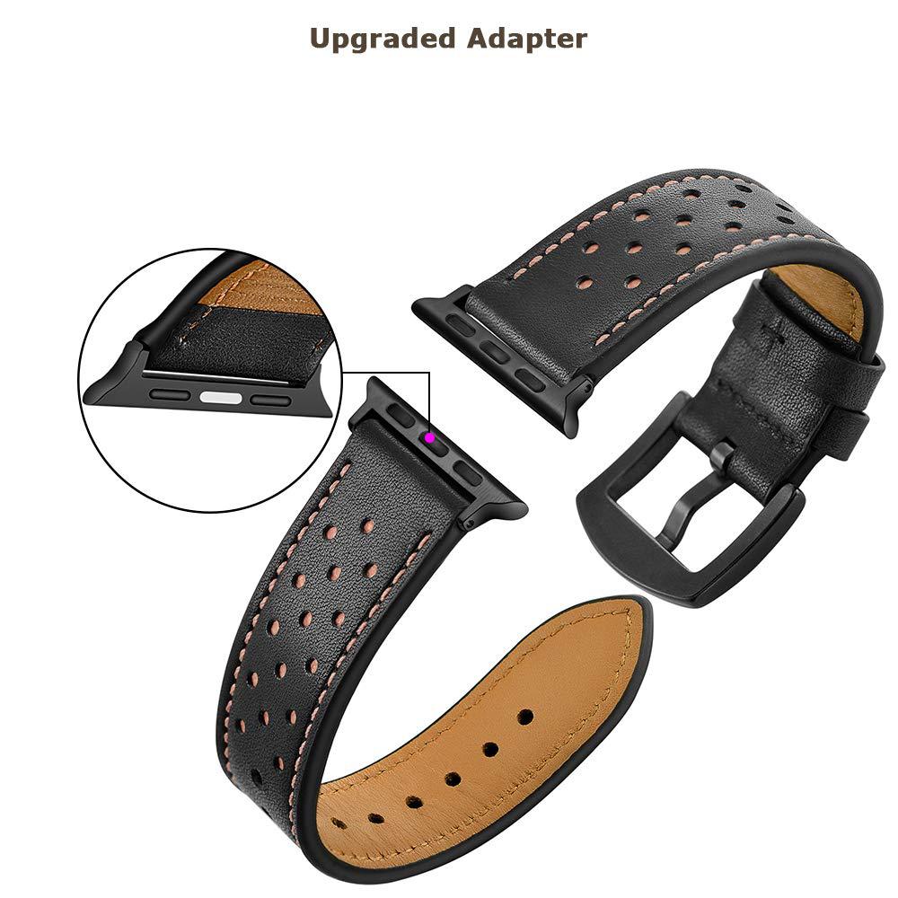 Solid Color Porous Model Breathable Leather Wristband A&S Collection