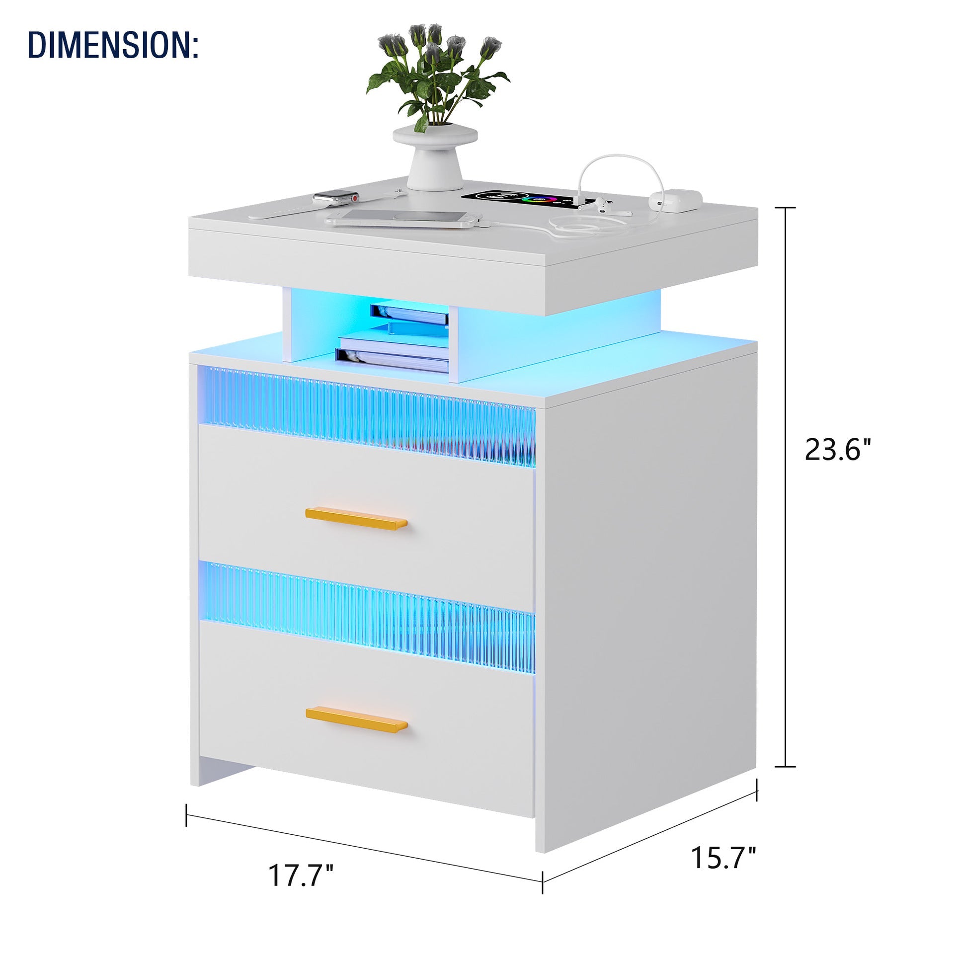 Bedroom Bedside Table With Charging Table A&S Collection