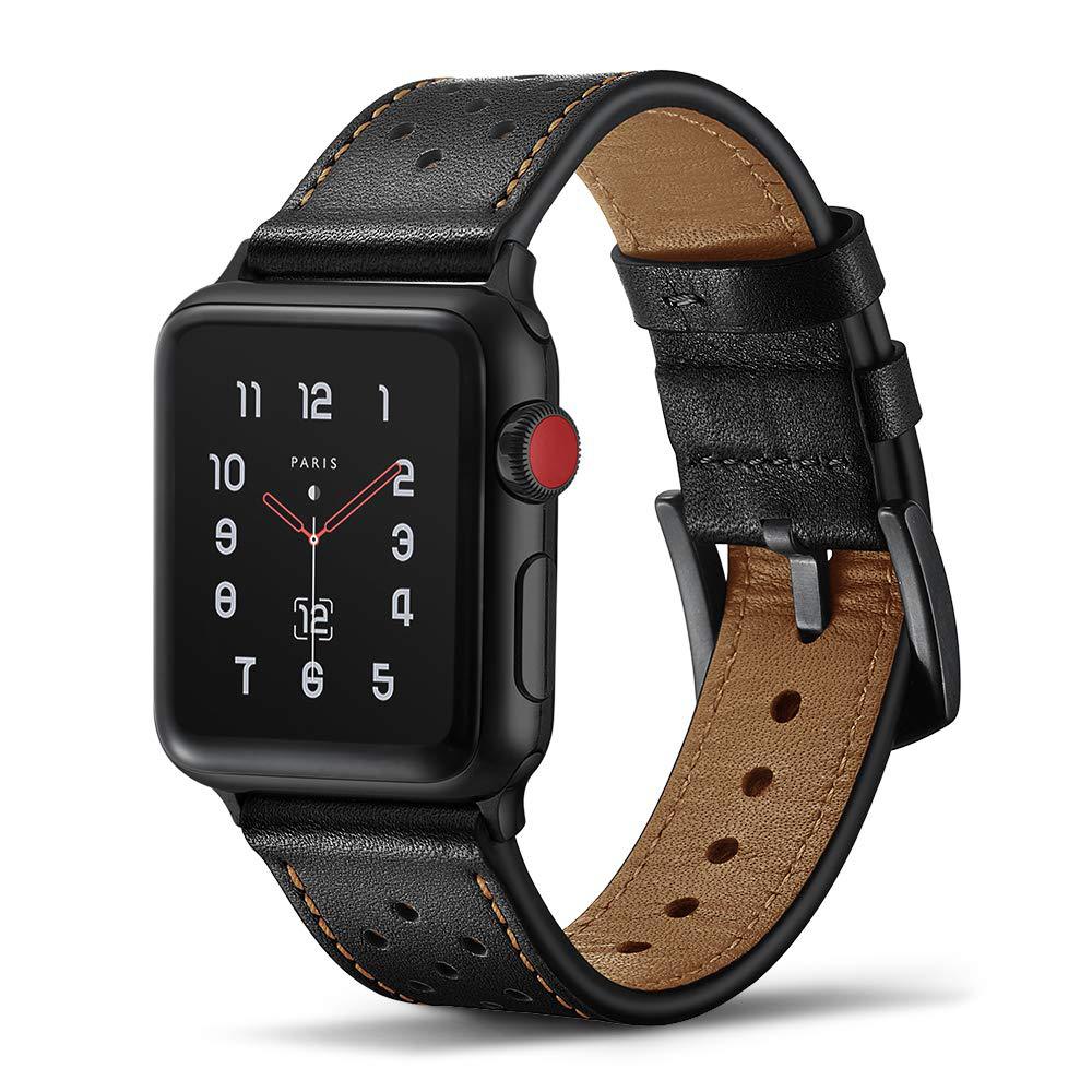 Solid Color Porous Model Breathable Leather Wristband A&S Collection