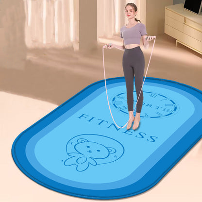 Oval Home Indoor Silent Anti-slip Fitness Thickened Skipping Rope Shock Pad Yoga Mat A&S Collection