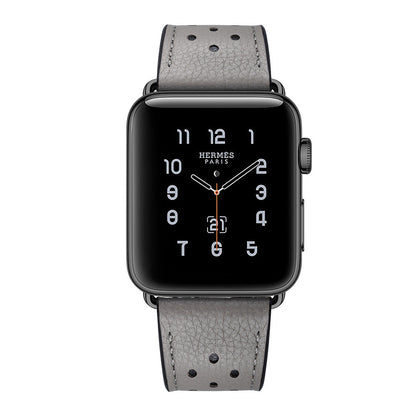 Solid Color Porous Model Breathable Leather Wristband A&S Collection