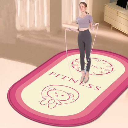 Oval Home Indoor Silent Anti-slip Fitness Thickened Skipping Rope Shock Pad Yoga Mat A&S Collection