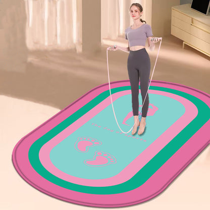 Oval Home Indoor Silent Anti-slip Fitness Thickened Skipping Rope Shock Pad Yoga Mat A&S Collection