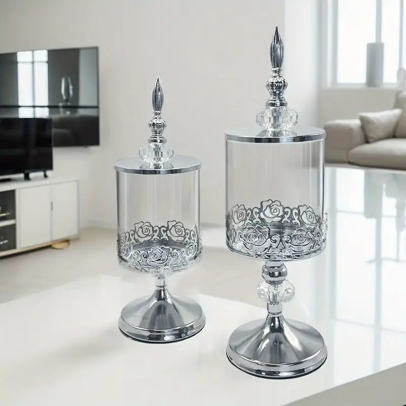 **Luxurious crystal glass storage—elevate your decor beautifully.** CJ