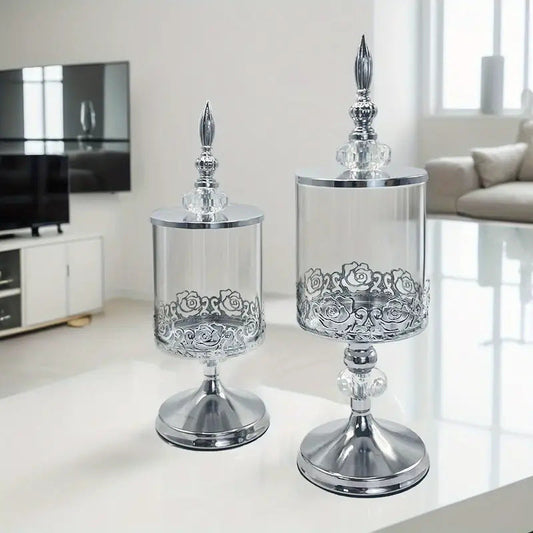 **Luxurious crystal glass storage—elevate your decor beautifully.** CJ