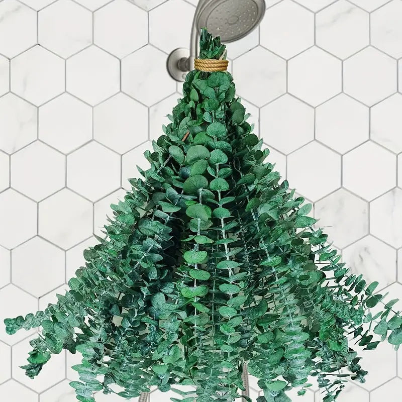 **Elegant eucalyptus lavender stems—refresh your shower decor naturally.** CJ