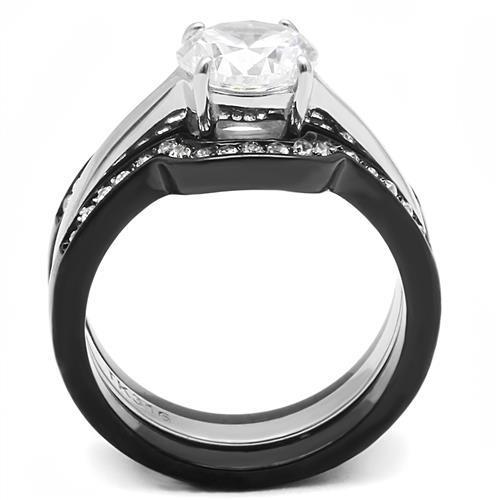 Women Stainless Steel Cubic Zirconia Rings TK3214 Lavender Birch