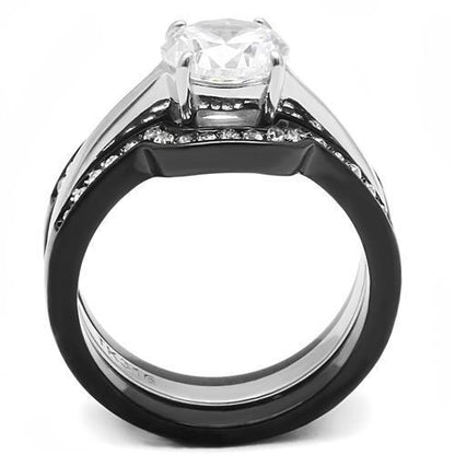 Women Stainless Steel Cubic Zirconia Rings TK3214 Lavender Birch