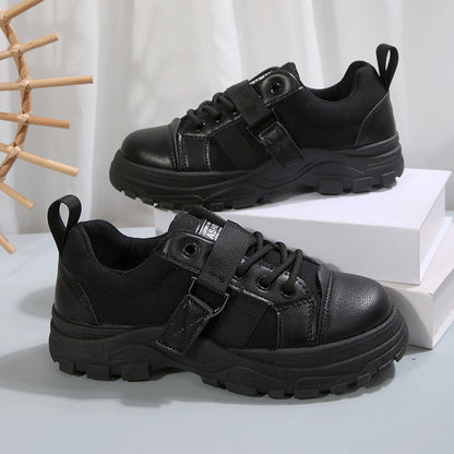 Lace-up Canvas Shoes With Hook Design Fashion Breathable Thick-soled Round-toe Casual Shoes For Women Sneakers A&S Collection