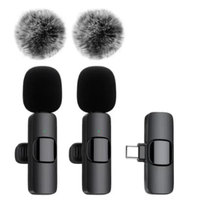 Dual Wireless Lavalier Microphone - Perfect for Outdoor Use with Crystal-Clear Audio CJ