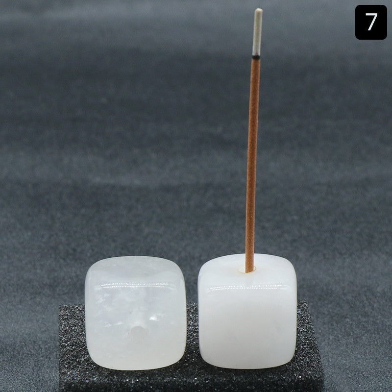 Exquisite crystal agate incense holders—add elegance to any space. CJ